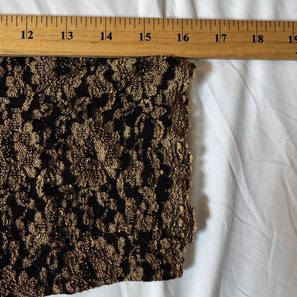 VTG 90s Venezia Black and Gold Lace Blouse with 3/4 Sleeves, Fairy Gothic Charm - Picture 8 of 8